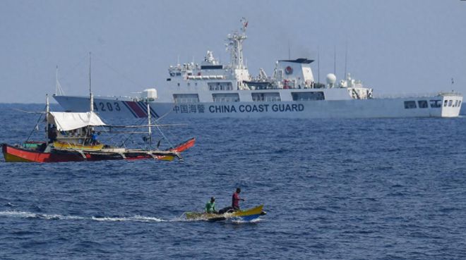 中國海警首次在黃巖島起飛艦載機