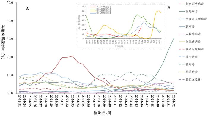 當前流感病毒陽性率低于去年同期